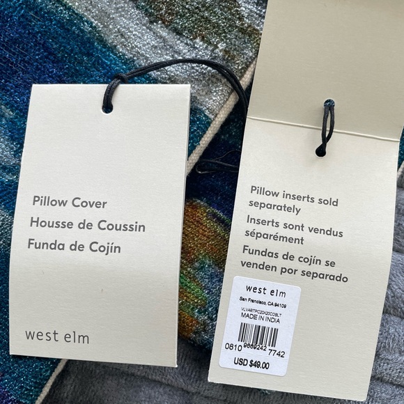 West Elm NWT Velvet Art 2 Pillow Covers - Picture 5 of 6